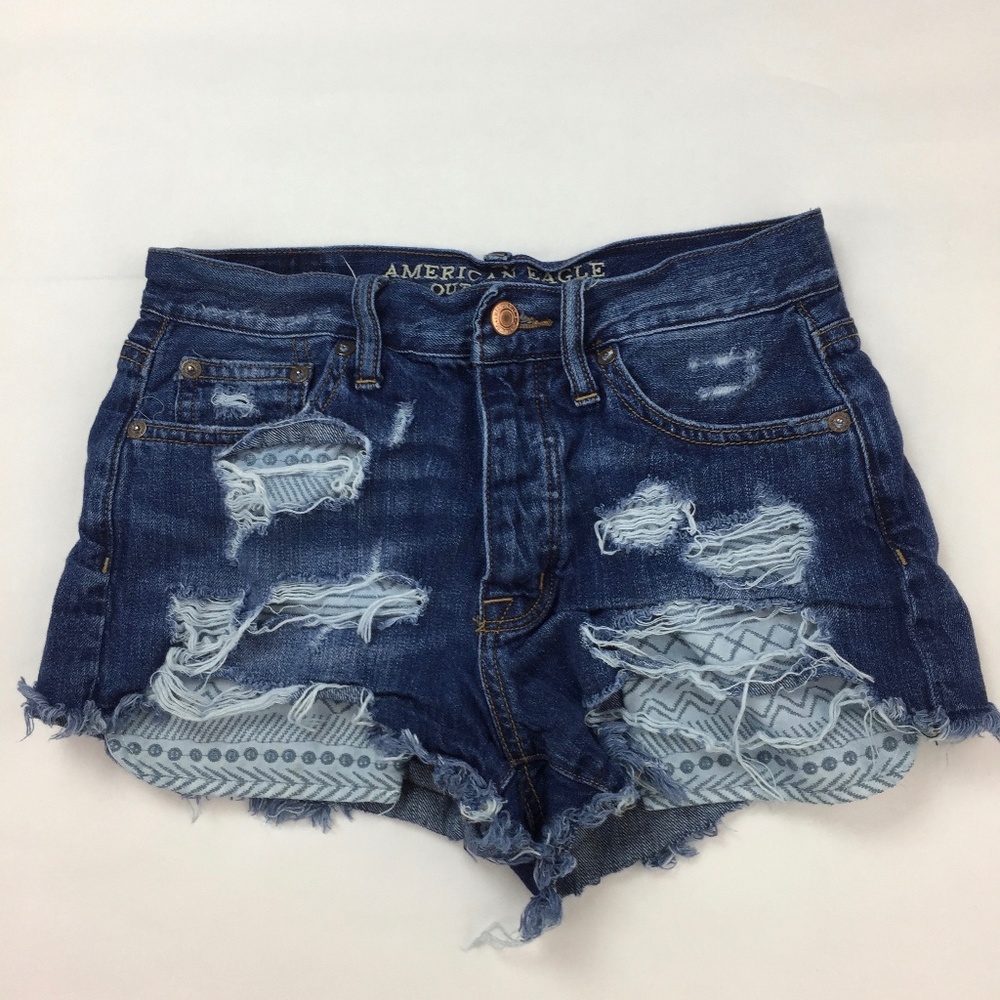 Vintage Hi Rise Festival Destroyed Denim Cut-offs